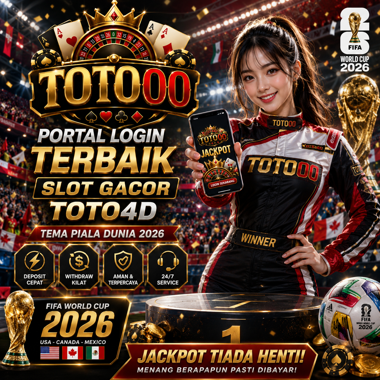 TOTO00 Portal Login Terbaik Slot Gacor TOTO4D Tema Piala Dunia 2026